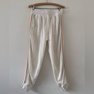 Faherty Molli Joggers Golden Hour White Orange Blue Stripes Size Medium